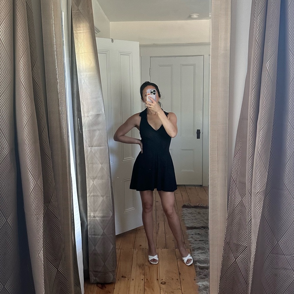 Zara Tennis Style A-Line (or Skater) Mini Black Dress — Perfect LBD, XS Women’s